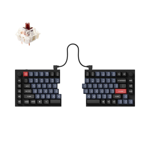 Keychron Q11 QMK/VIA 75% split custom mechanical keyboard full aluminum frame for Mac Window Linux fully assembled knob black Gateron G pro switch brown