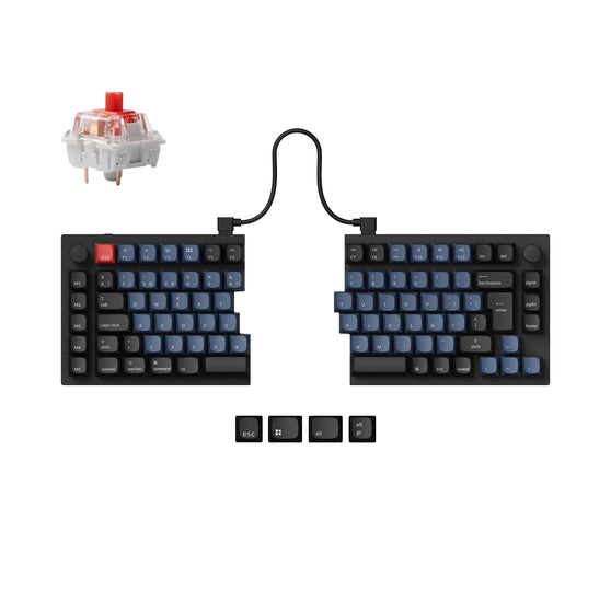 Keychron Q11 QMK/VIA 75% split custom mechanical keyboard full aluminum black frame for Mac Window Linux Keychron K Pro switch red ISO Spanish layout