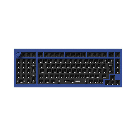 Keychron Q12 QMK VIA southpaw custom mechanical keyboard 96 percent full aluminum frame for Mac Window Linux barebone ISO blue