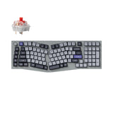 Keychron Q13 Pro QMK/VIA wireless custom mechanical keyboard 96 percent Alice layout full aluminum grey frame for Mac Windows Linux with RGB backlight hot-swappable K Pro red