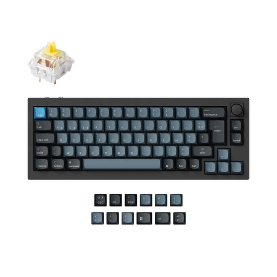 Keychron Q2 Pro QMK/VIA wireless custom mechanical keyboard 65 percent layout aluminum black for Mac WIndows Linux RGB backlight hot-swappable K Pro switch banana ISO French layout