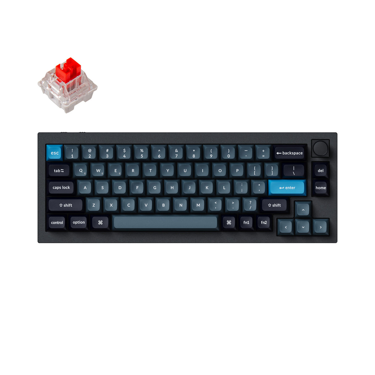 Keychron Q2 Pro QMK/VIA wireless custom mechanical keyboard 65 percent layout full aluminum black frame for Mac WIndows Linux with RGB backlight and hot-swappable K Pro switch red