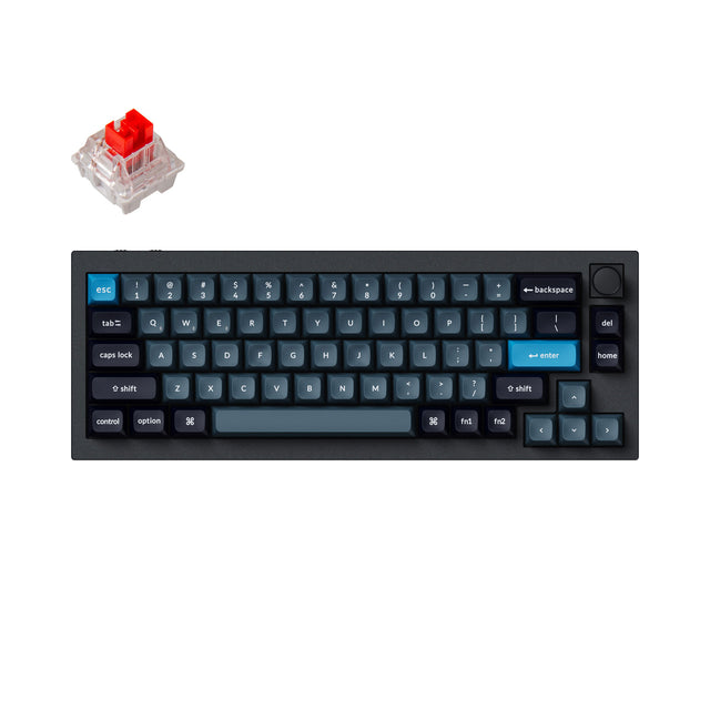 Keychron Q2 Pro QMK/VIA wireless custom mechanical keyboard 65 percent layout full aluminum black frame for Mac WIndows Linux with RGB backlight and hot-swappable K Pro switch red