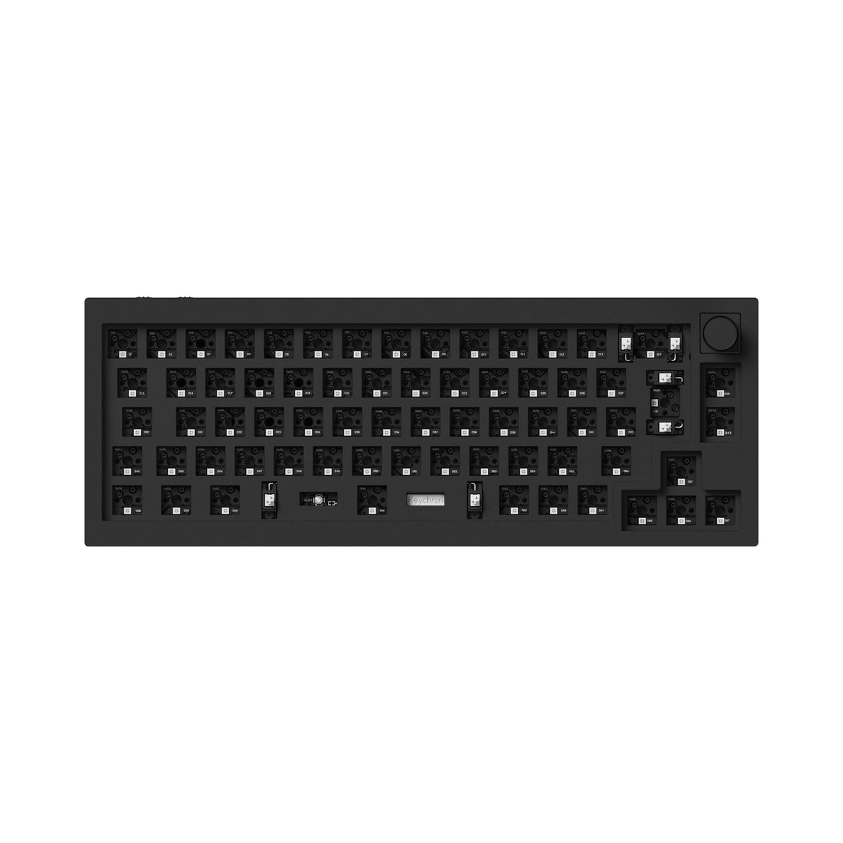 Keychron Q2 Pro QMK/VIA wireless custom mechanical keyboard 65 percent layout full aluminum black frame for Mac WIndows Linux with RGB backlight and hot-swappable barebone knob ISO