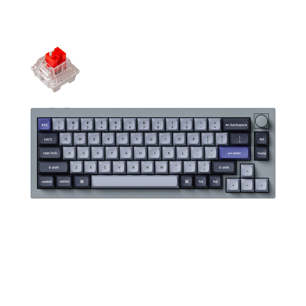 Keychron Q2 Pro QMK/VIA wireless custom mechanical keyboard 65 percent layout full aluminum grey frame for Mac WIndows Linux with RGB backlight and hot-swappable K Pro switch red