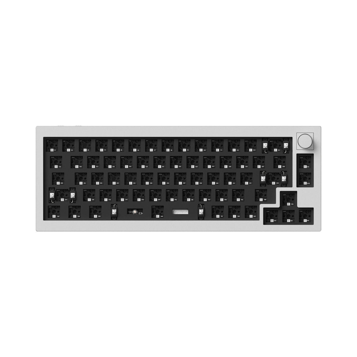 Keychron Q2 Pro QMK/VIA wireless custom mechanical keyboard 65 percent layout full aluminum grey frame for Mac WIndows Linux with RGB backlight and hot-swappable barebone knob