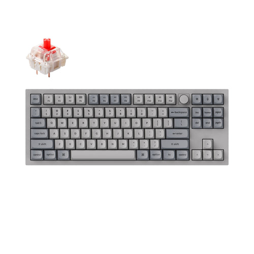 Keychron Q3 QMK VIA Custom Mechanical Keyboard For Mac Windows Knob Version Hot-Swappable Gateron G Pro Red OSA PBT Keycap Retro Version