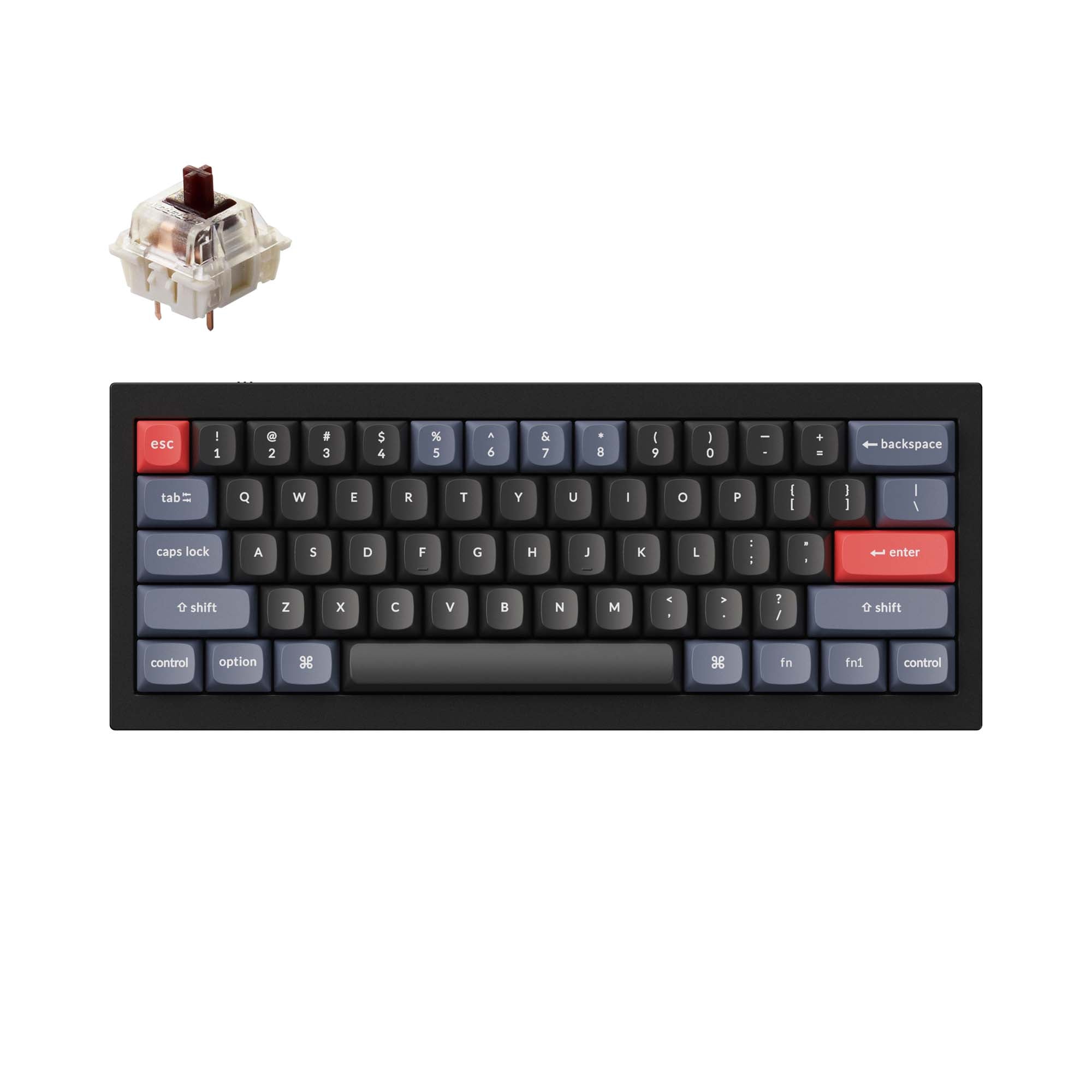 Keychron-Q4-60-Percent-Layout-QMK-Mechanical-Keyboard-black-GateronGprobrownswitch-A