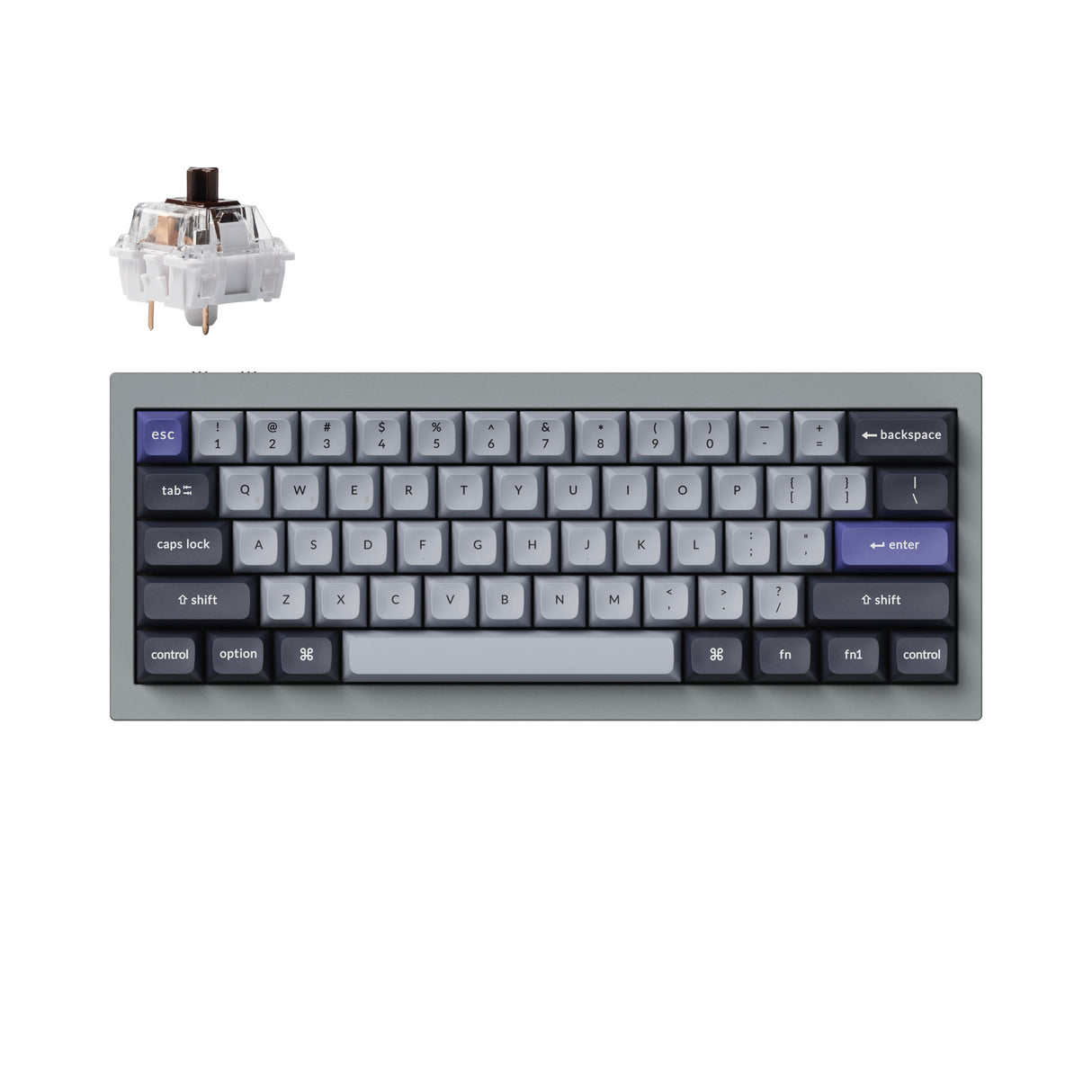 Keychron Q4 Pro QMK/VIA wireless custom mechanical keyboard 60 percent layout full aluminum grey frame for Mac WIndows Linux with RGB backlight and hot-swappable K Pro switch brown