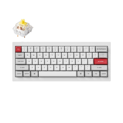 Keychron Q4 Pro QMK/VIA wireless custom mechanical keyboard 60 percent layout full aluminum white frame for Mac WIndows Linux with RGB backlight and hot-swappable K Pro switch banana