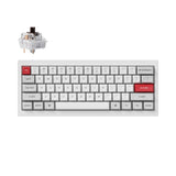 Keychron Q4 Pro QMK/VIA wireless custom mechanical keyboard 60 percent layout full aluminum white frame for Mac WIndows Linux with RGB backlight and hot-swappable K Pro switch brown