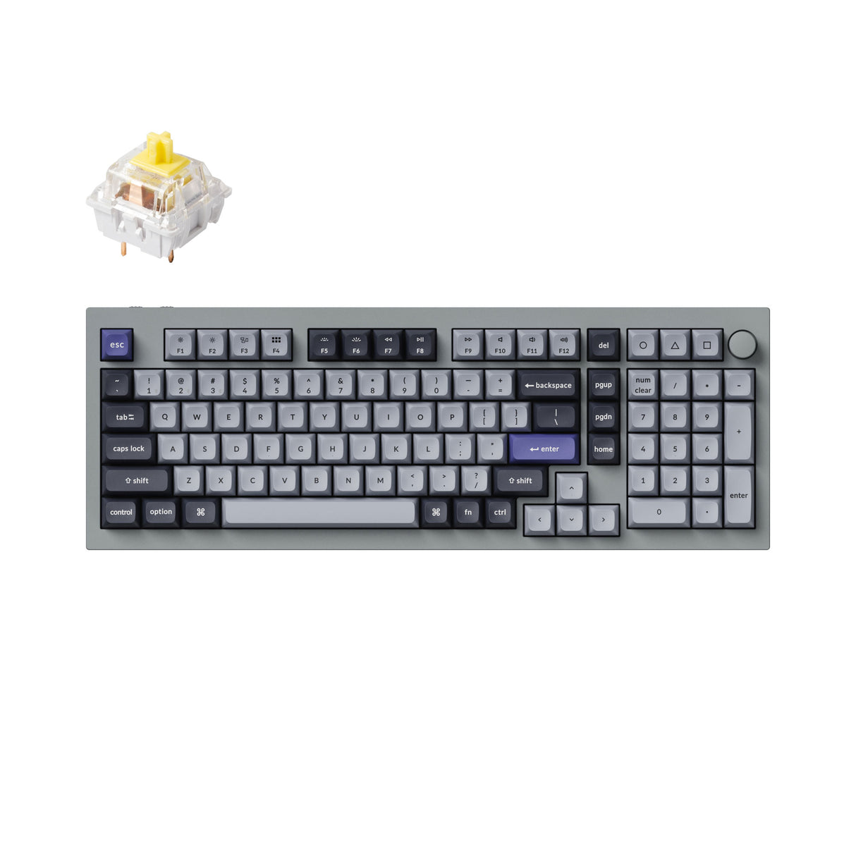 Keychron Q5 Pro QMK/VIA wireless custom mechanical keyboard 96 percent layout full aluminum grey frame for Mac WIndows Linux with RGB backlight and hot-swappable K Pro switch banana
