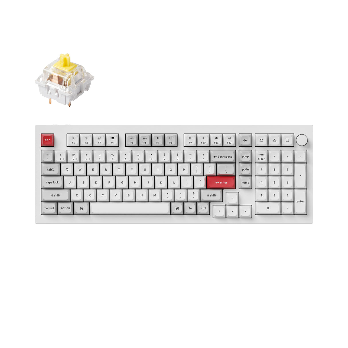 Keychron Q5 Pro QMK/VIA wireless custom mechanical keyboard 96 percent layout full aluminum white frame for Mac WIndows Linux with RGB backlight and hot-swappable K Pro switch banana