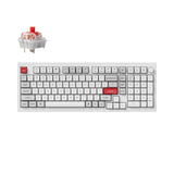 Keychron Q5 Pro QMK/VIA wireless custom mechanical keyboard 96 percent layout full aluminum white frame for Mac WIndows Linux with RGB backlight and hot-swappable K Pro switch red