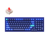 Keychron Q5 QMK VIA custom mechanical keyboard 1800 compact 96 percent layout full aluminum blue frame for Mac Windows RGB backlight with hot swappable Gateron G Pro switch red