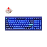 Keychron Q5 QMK VIA custom mechanical keyboard 1800 compact 96 percent layout full aluminum blue frame knob for Mac Windows RGB backlight with hot swappable Gateron G Pro switch red