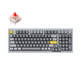 Keychron Q5 QMK VIA custom mechanical keyboard 1800 compact 96 percent layout full aluminum grey frame B knob for Mac Windows RGB backlight with hot swappable Gateron G Pro switch red