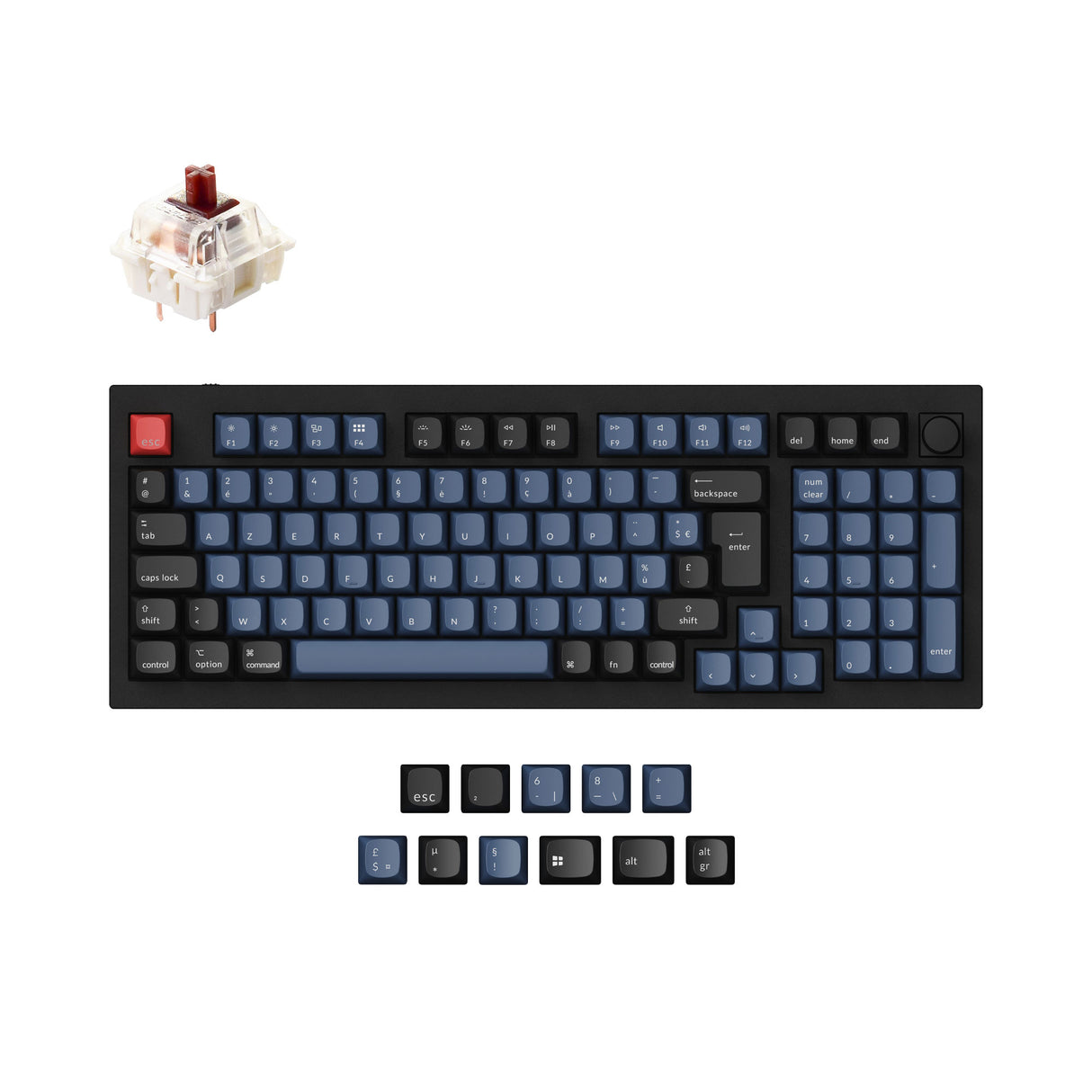 Keychron Q5 QMK VIA custom mechanical keyboard 96 percent layout full aluminum frame Mac Windows French FR ISO layout hot swappable Gateron G Pro brown