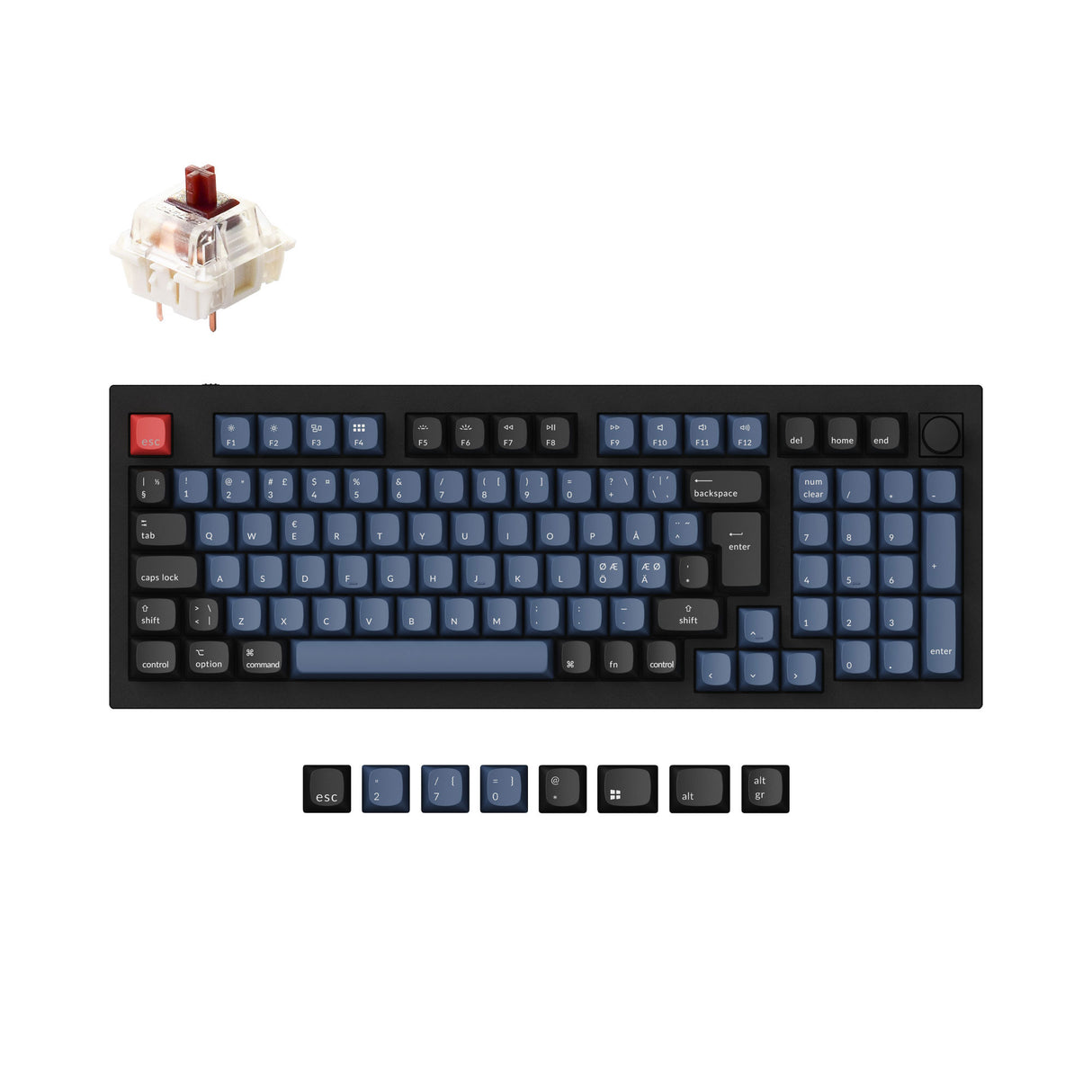 Keychron Q5 QMK VIA custom mechanical keyboard 96 percent layout full aluminum frame Mac Windows Nordic ISO layout hot swappable Gateron G Pro brown