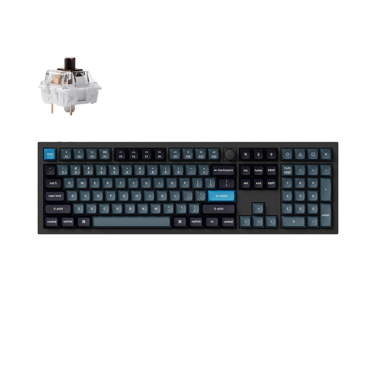 Keychron Q6 Pro QMK/VIA wireless custom mechanical keyboard 100 percent layout full aluminum black frame for Mac WIndows Linux with RGB backlight and hot-swappable K Pro brown