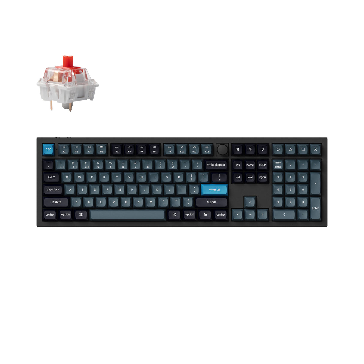 Keychron Q6 Pro QMK/VIA wireless custom mechanical keyboard 100 percent layout full aluminum black frame for Mac WIndows Linux with RGB backlight and hot-swappable K Pro red