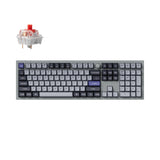 Keychron Q6 Pro QMK/VIA wireless custom mechanical keyboard 100 percent layout full aluminum grey frame for Mac WIndows Linux with RGB backlight and hot-swappable K Pro red