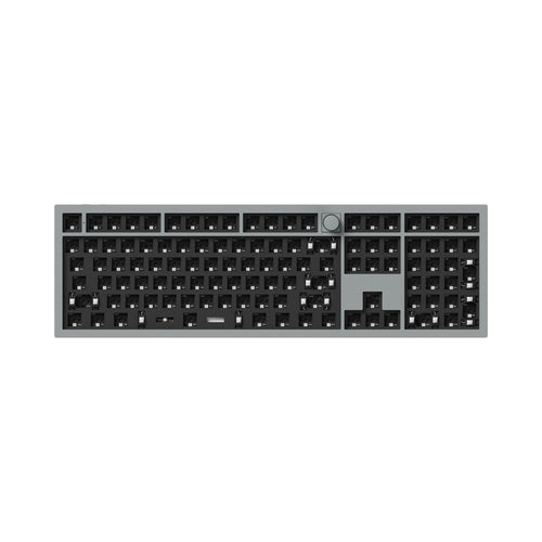 Keychron Q6 Pro QMK/VIA wireless custom mechanical keyboard 100 percent layout full aluminum grey frame for Mac WIndows Linux with RGB backlight and hot-swappable barebone