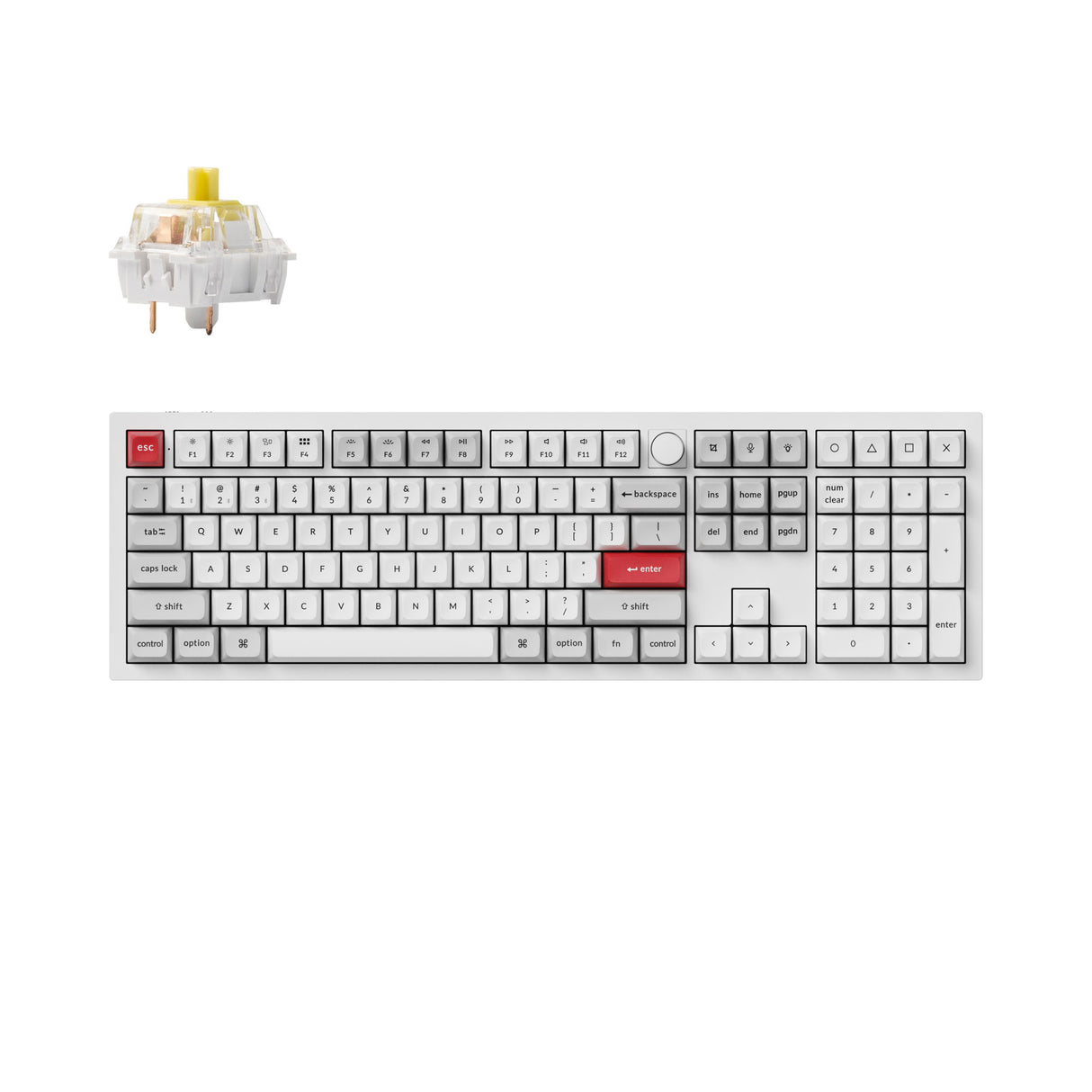 Keychron Q6 Pro QMK/VIA wireless custom mechanical keyboard 100 percent layout full aluminum white frame for Mac WIndows Linux with RGB backlight and hot-swappable K Pro banana
