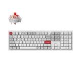 Keychron Q6 Pro QMK/VIA wireless custom mechanical keyboard 100 percent layout full aluminum white frame for Mac WIndows Linux with RGB backlight and hot-swappable K Pro red