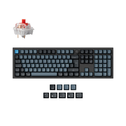 Keychron Q6 Pro QMK/VIA wireless custom mechanical keyboard full-size layout aluminum black for Mac Windows Linux RGB hot-swappable K Pro switch red ISO Nordic layout