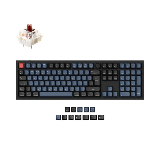 Keychron Q6 QMK VIA custom mechanical keyboard full size aluminum black frame knob ISO UK layout for Mac Windows Hot Swappable Gateron G Pro Brown