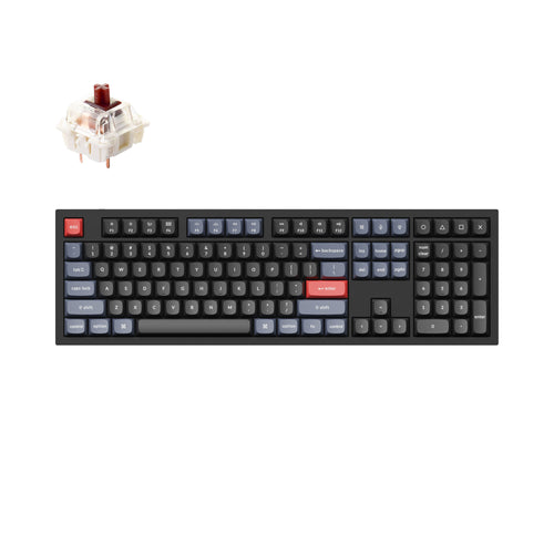 Keychron Q6 QMK VIA custom mechanical keyboard full size 100 percent layout full aluminum black frame for Mac Windows RGB backlight with hot swappable Gateron G Pro switch brown