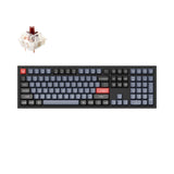 Keychron Q6 QMK VIA custom mechanical keyboard full size 100 percent layout full aluminum black frame knob for Mac Windows RGB backlight with hot swappable Gateron G Pro switch brown