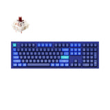 Keychron Q6 QMK VIA custom mechanical keyboard full size 100 percent layout full aluminum blue frame for Mac Windows RGB backlight with hot swappable Gateron G Pro switch brown