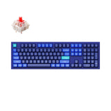 Keychron Q6 QMK VIA custom mechanical keyboard full size 100 percent layout full aluminum blue frame for Mac Windows RGB backlight with hot swappable Gateron G Pro switch red