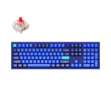Keychron Q6 QMK VIA custom mechanical keyboard full size 100 percent layout full aluminum blue frame knob for Mac Windows RGB backlight with hot swappable Gateron G Pro switch red