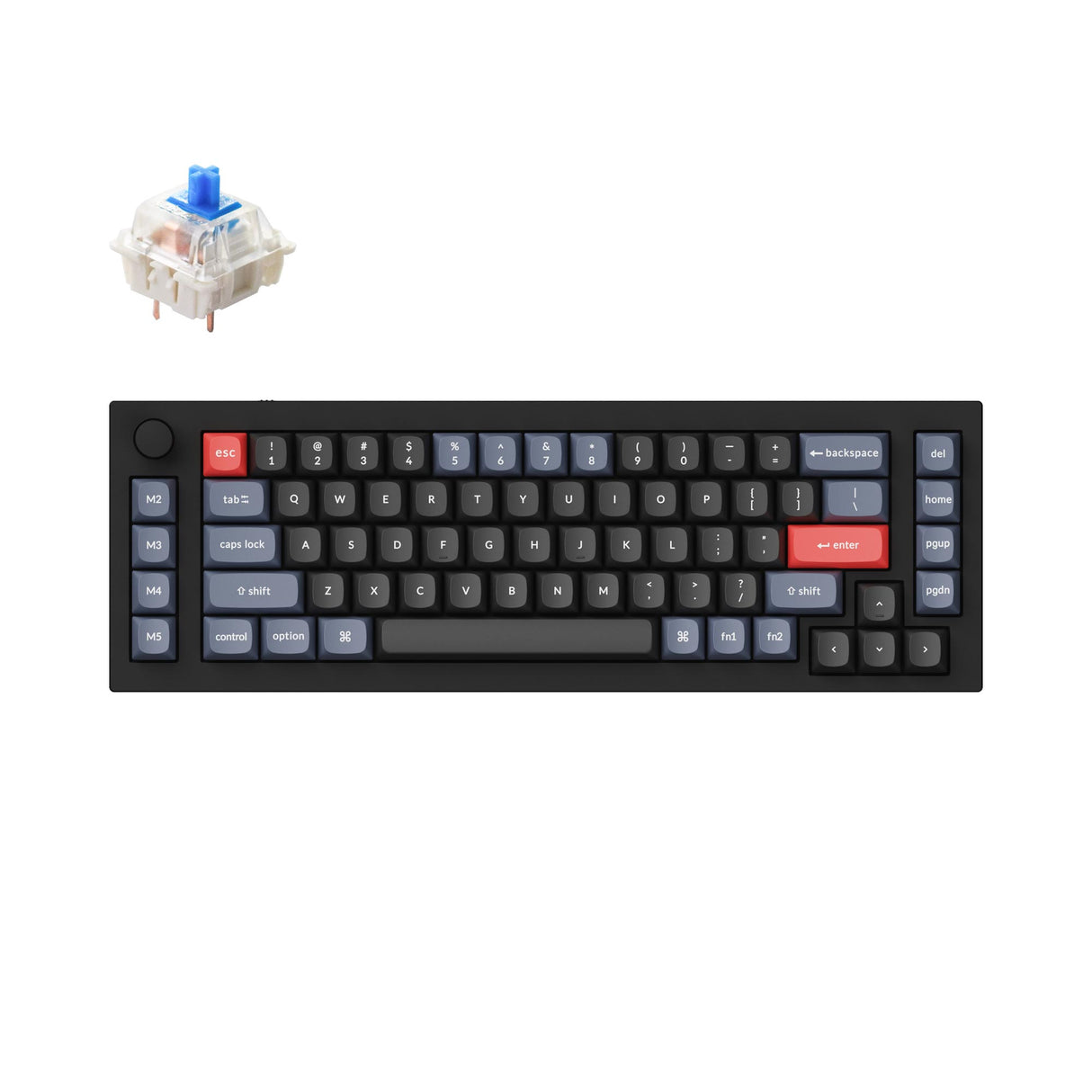 Keychron Q65 Custom Mechanical Keyboard Gateron G Pro Blue Switch Carbon Black