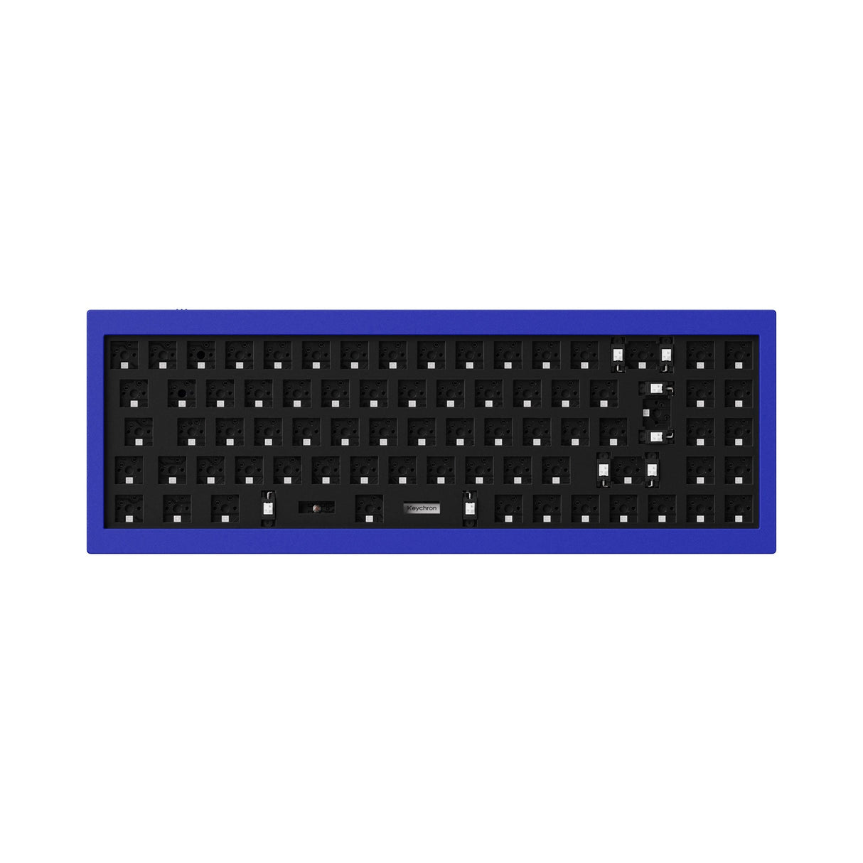Keychron Q7 QMK VIA custom mechanical keyboard 70 percent compact UK DE FR ES IT Nordic ISO layout full aluminum frame for Mac Windows Barebone blue