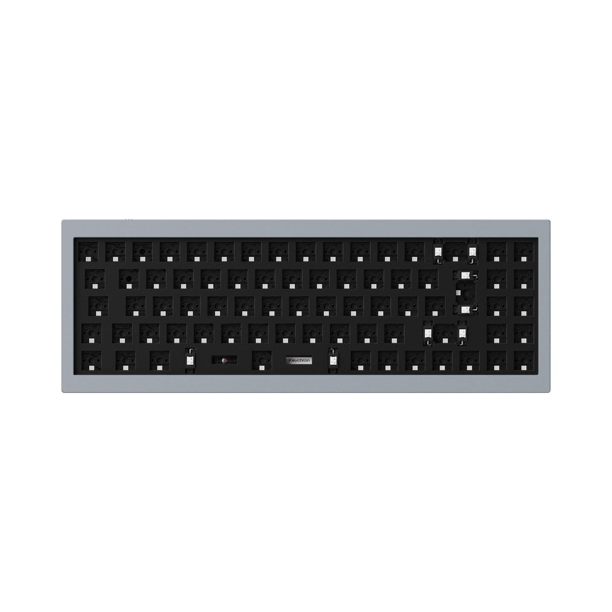 Keychron Q7 QMK VIA custom mechanical keyboard 70 percent compact UK DE FR ES IT Nordic ISO layout full aluminum frame for Mac Windows Barebone grey