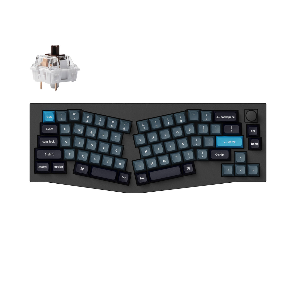 Keychron Q8 Pro QMK/VIA wireless custom mechanical keyboard 65 percent Alice layout full aluminum black frame for Mac Windows Linux with RGB backlight hot-swappable K Pro brown