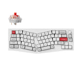 Keychron Q8 Pro QMK/VIA wireless custom mechanical keyboard 65 percent Alice layout full aluminum white frame for Mac Windows Linux with RGB backlight hot-swappable K Pro red