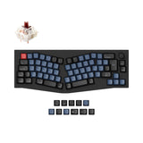 Keychron Q8 QMK VIA Custom Mechanical Keyboard Alice Layout Full Aluminum Frame For Mac Windows Linux Fully Assembled Knob Carbon Black French ISO Layout Gateron G Pro Brown