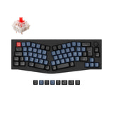 Keychron Q8 QMK VIA Custom Mechanical Keyboard Alice Layout Full Aluminum Frame For Mac Windows Linux Fully Assembled Knob Carbon Black Nordic ISO Layout Gateron G Pro Red