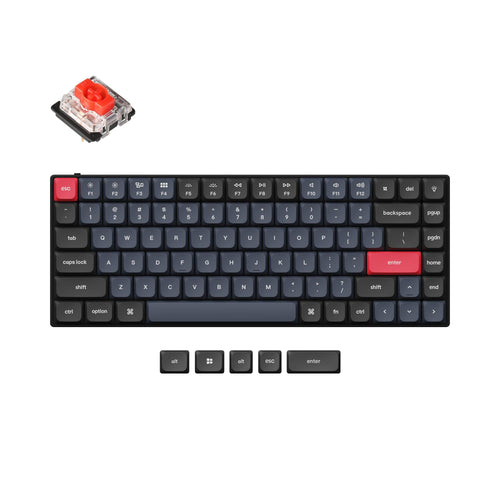 Keychron S1 QMK/VIA low-profile custom mechanical keyboard with 75% layout hot-swappable and low profile Gateron switch red