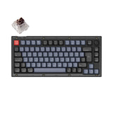 Keychron V1 QMK VIA custom mechanical keyboard 75 percent layout frosted black knob hot-swappable Keychron K Pro switch brown ISO Swiss layout