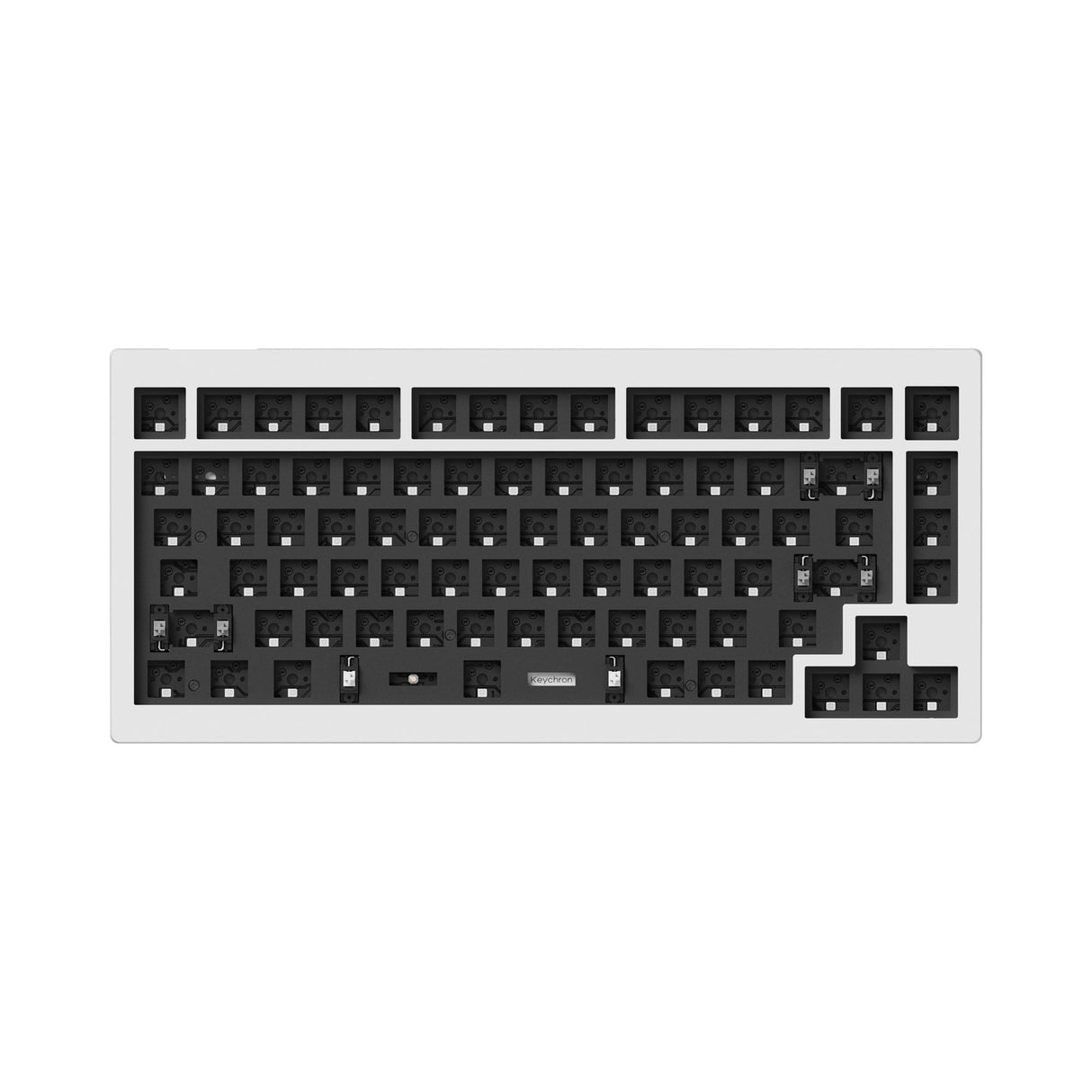 Keychron V1 QMK VIA custom mechanical keyboard 75% layout shell white for Mac Window Linux barebone
