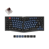 Keychron V10 QMK VIA custom mechanical keyboard Alice layout frosted black for Mac Window Linux fully assembled knob black Nordic ISO layout Keychron K pro switch brown