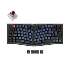 Keychron V10 QMK VIA custom mechanical keyboard Alice layout frosted black for Mac Window Linux fully assembled knob black Spanish ISO layout Keychron K pro switch brown
