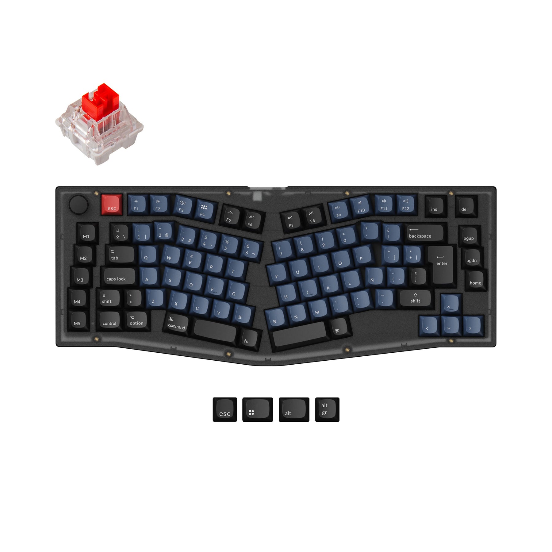 Es Iso Layout Keychron V10 (Alice Layout) QMK Custom Mechanical Keyboard ISO Layout ...