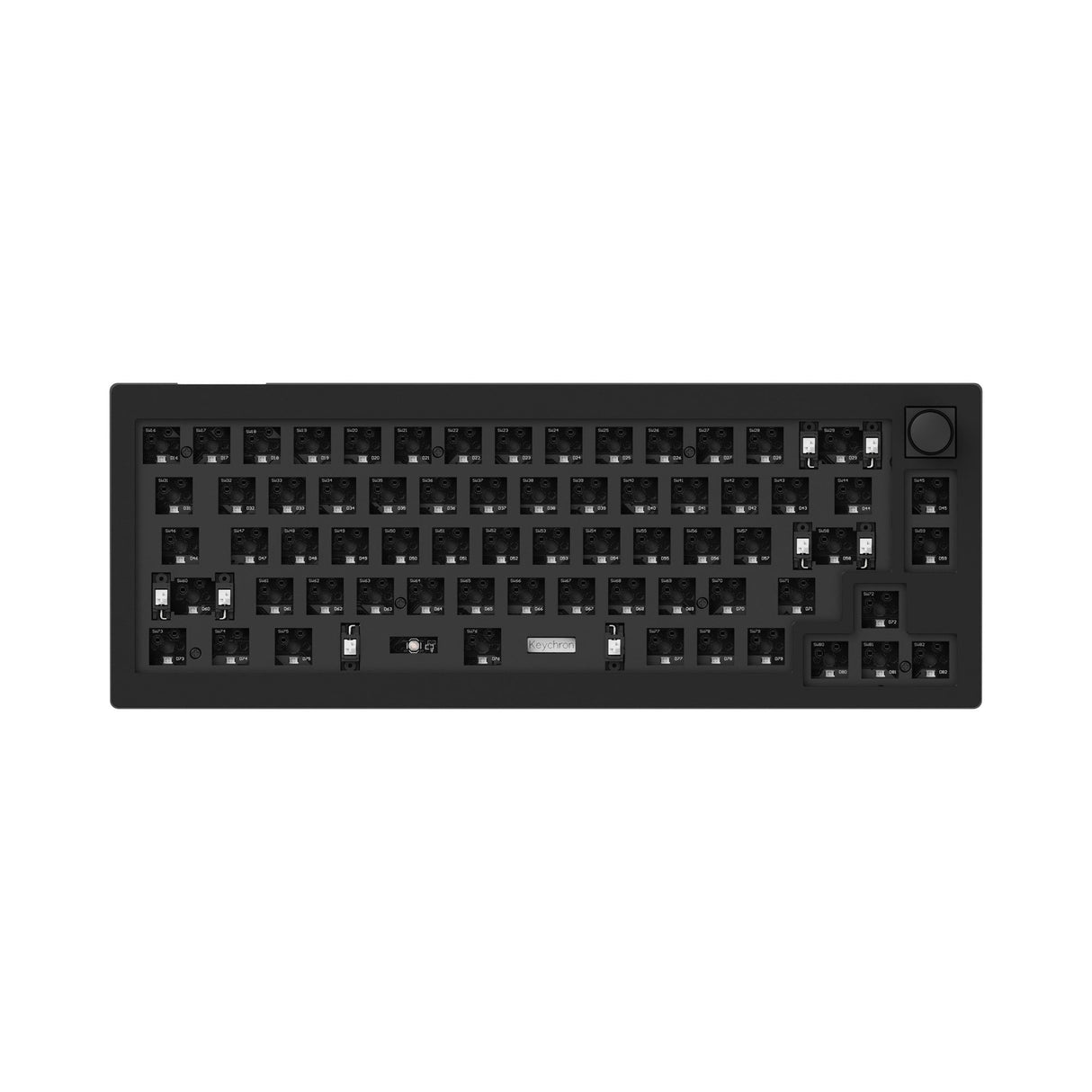 Keychron V2 Custom Mechanical Keyboard black QMK-VIA 65 percent layout hot-swappable Barebone knob